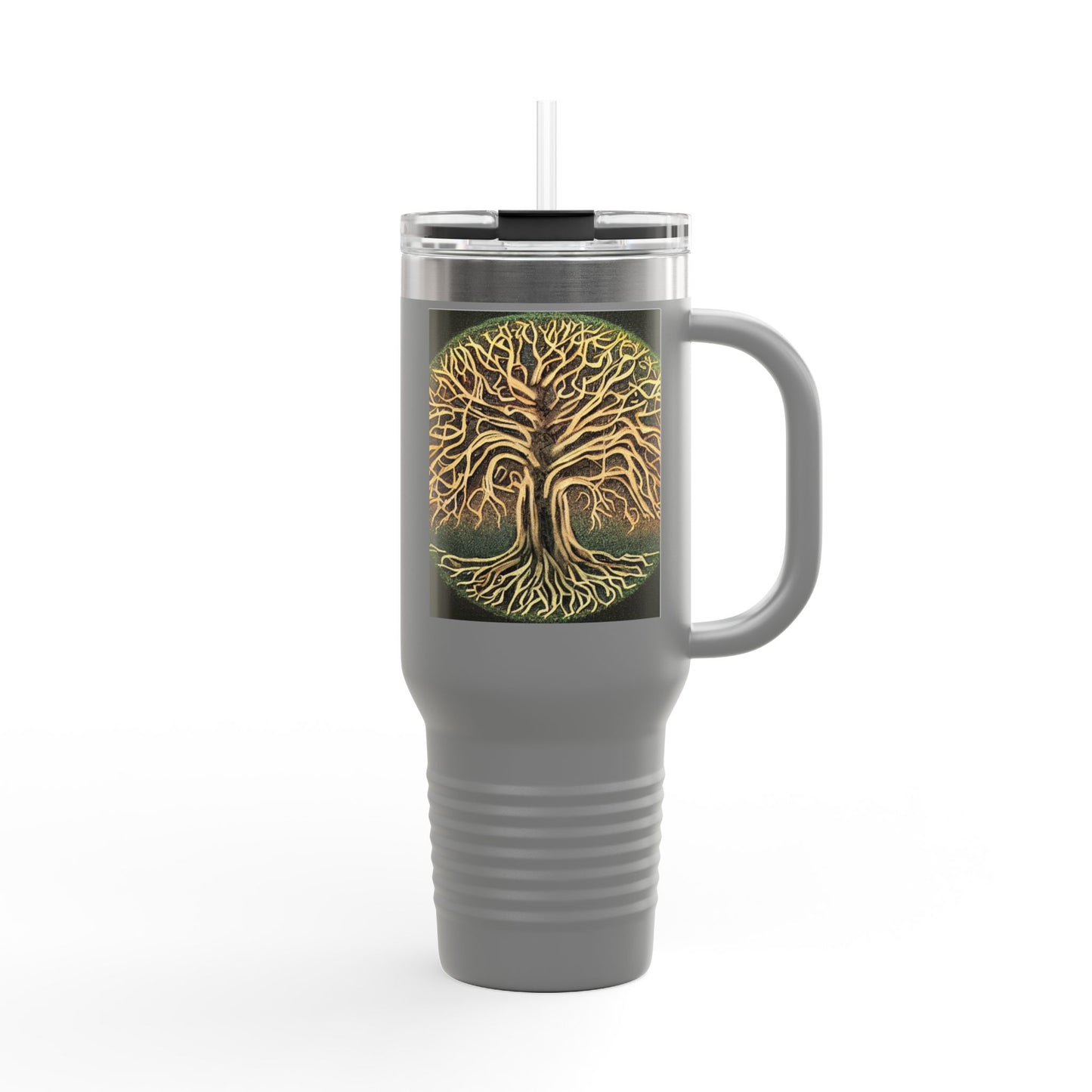 40oz Insulated Travel Mug — Golden Tree of Life Design