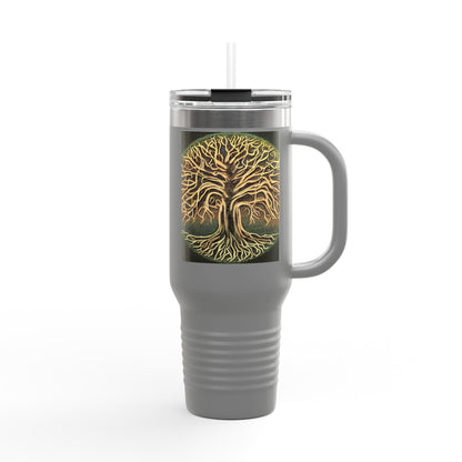 40oz Insulated Travel Mug — Golden Tree of Life Design