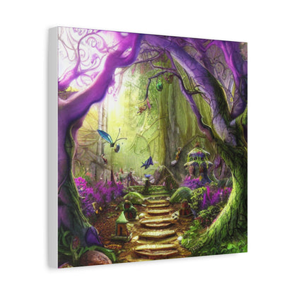 Enchanted Fairy Forest Canvas Wall Art — Magical Woodland Pathway