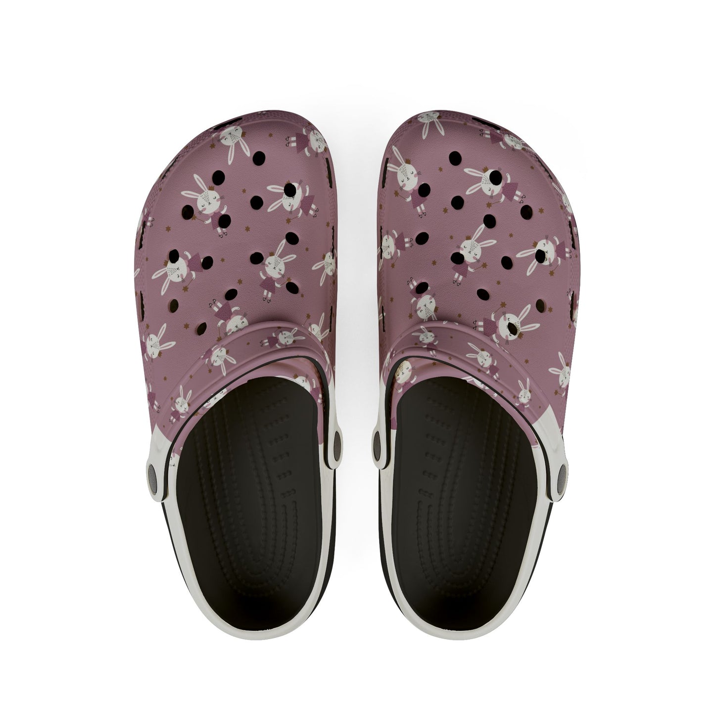 EVA Clogs — Floral Bunny Print Foam Slip-Ons