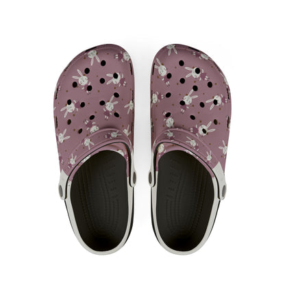 EVA Clogs — Floral Bunny Print Foam Slip-Ons