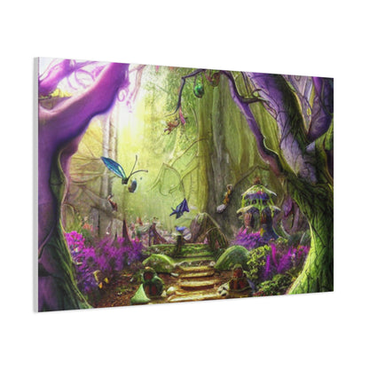 Enchanted Fairy Forest Canvas Wall Art — Magical Woodland Pathway