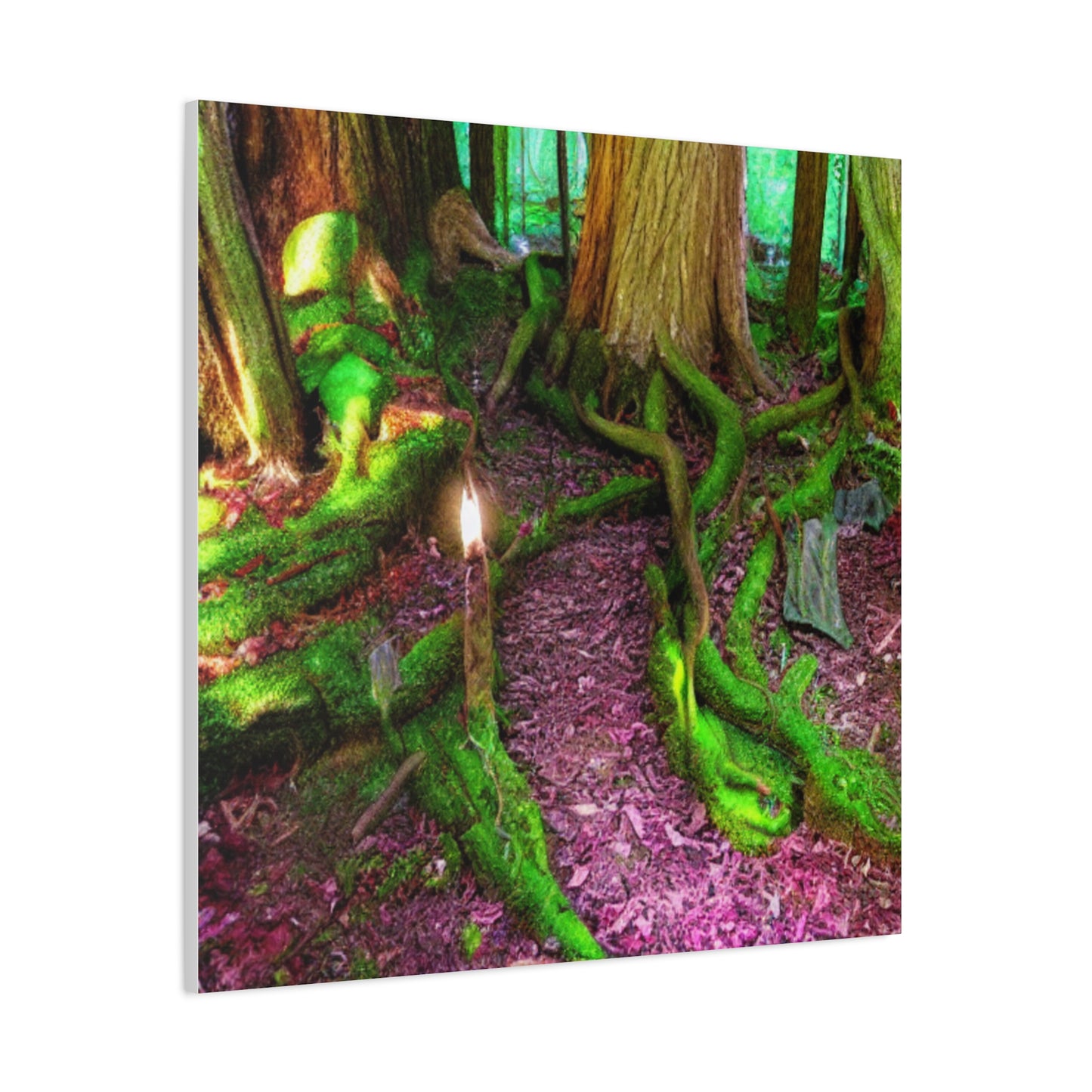 Enchanted Forest Moss Path Canvas Print — Matte Stretched Wall Art