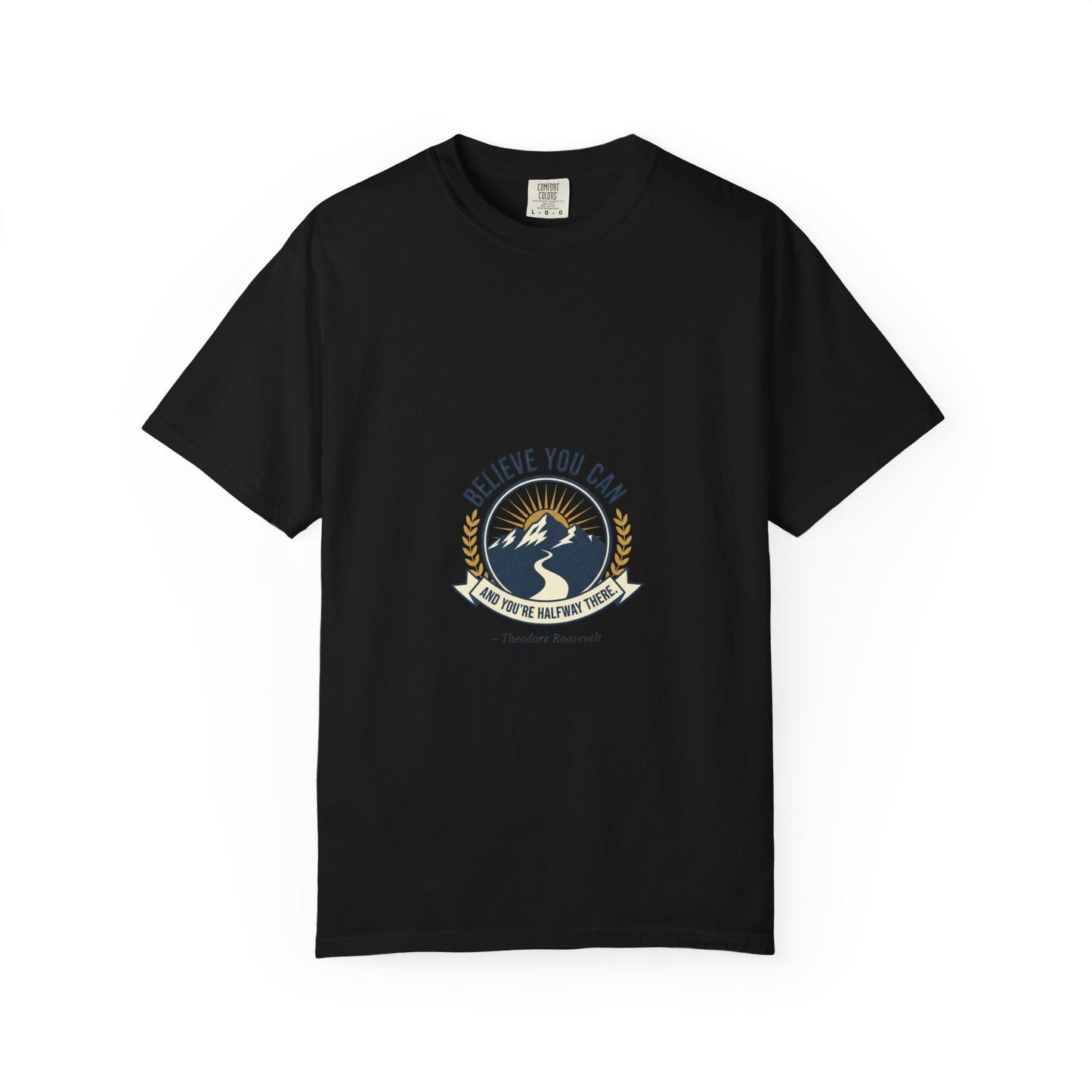Believe You Can Mountain Motif T-Shirt