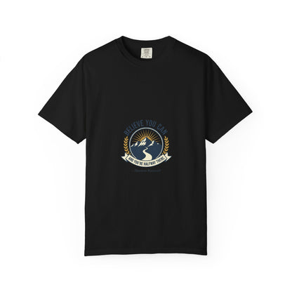 Believe You Can Mountain Motif T-Shirt