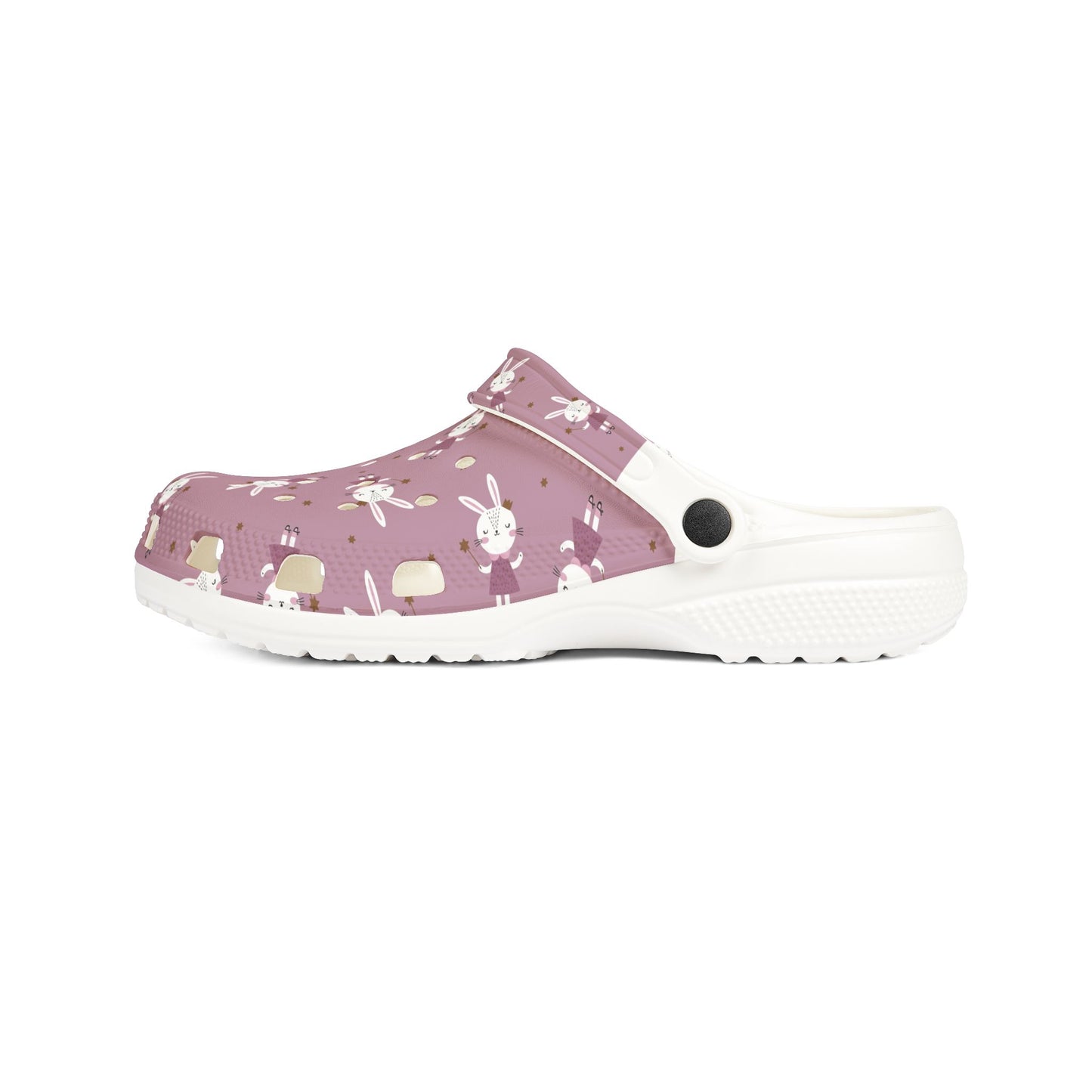 EVA Clogs — Floral Bunny Print Foam Slip-Ons