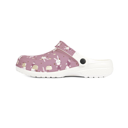 EVA Clogs — Floral Bunny Print Foam Slip-Ons