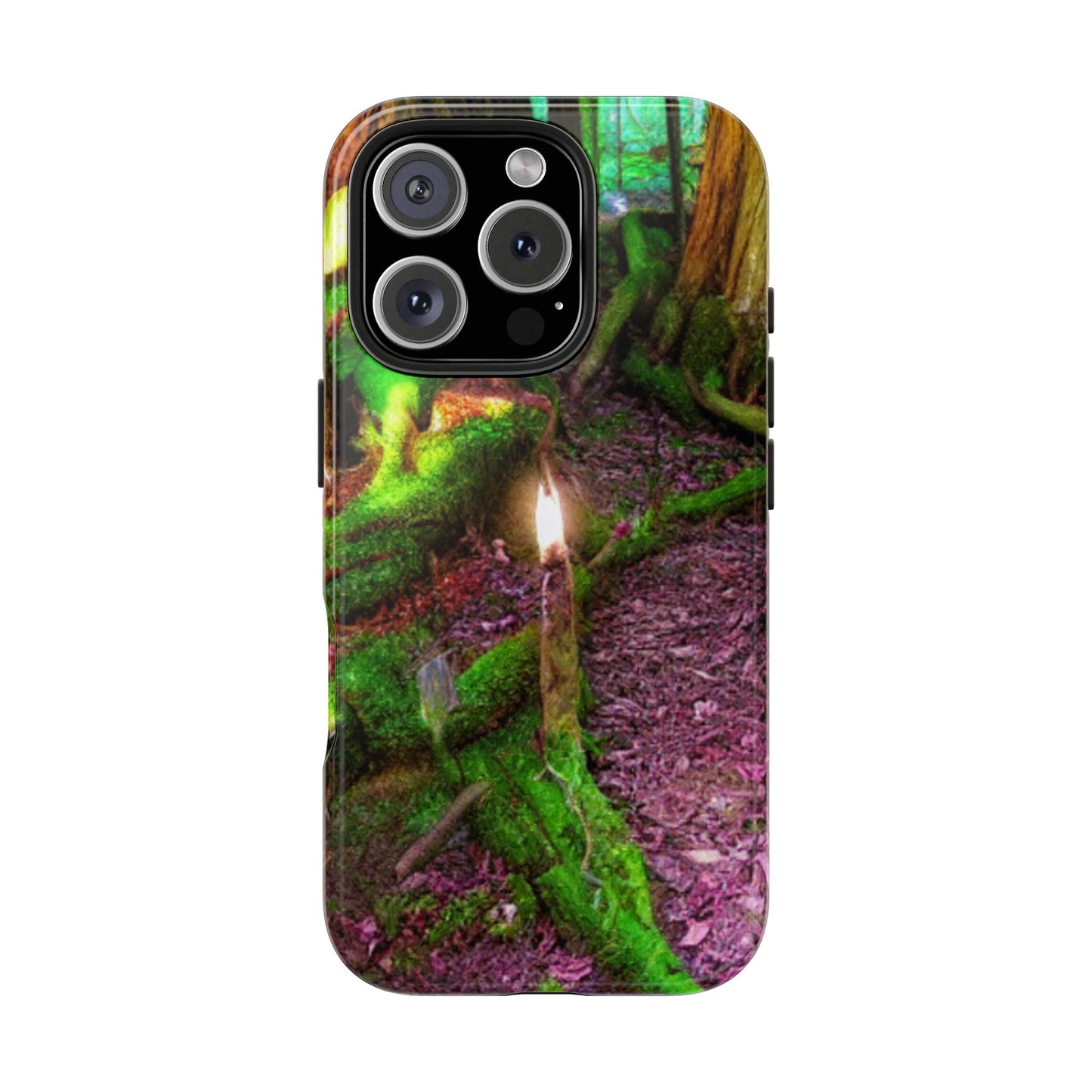 Forest Moss Candle Phone Case — Enchanted Woodland Tough Phone Case