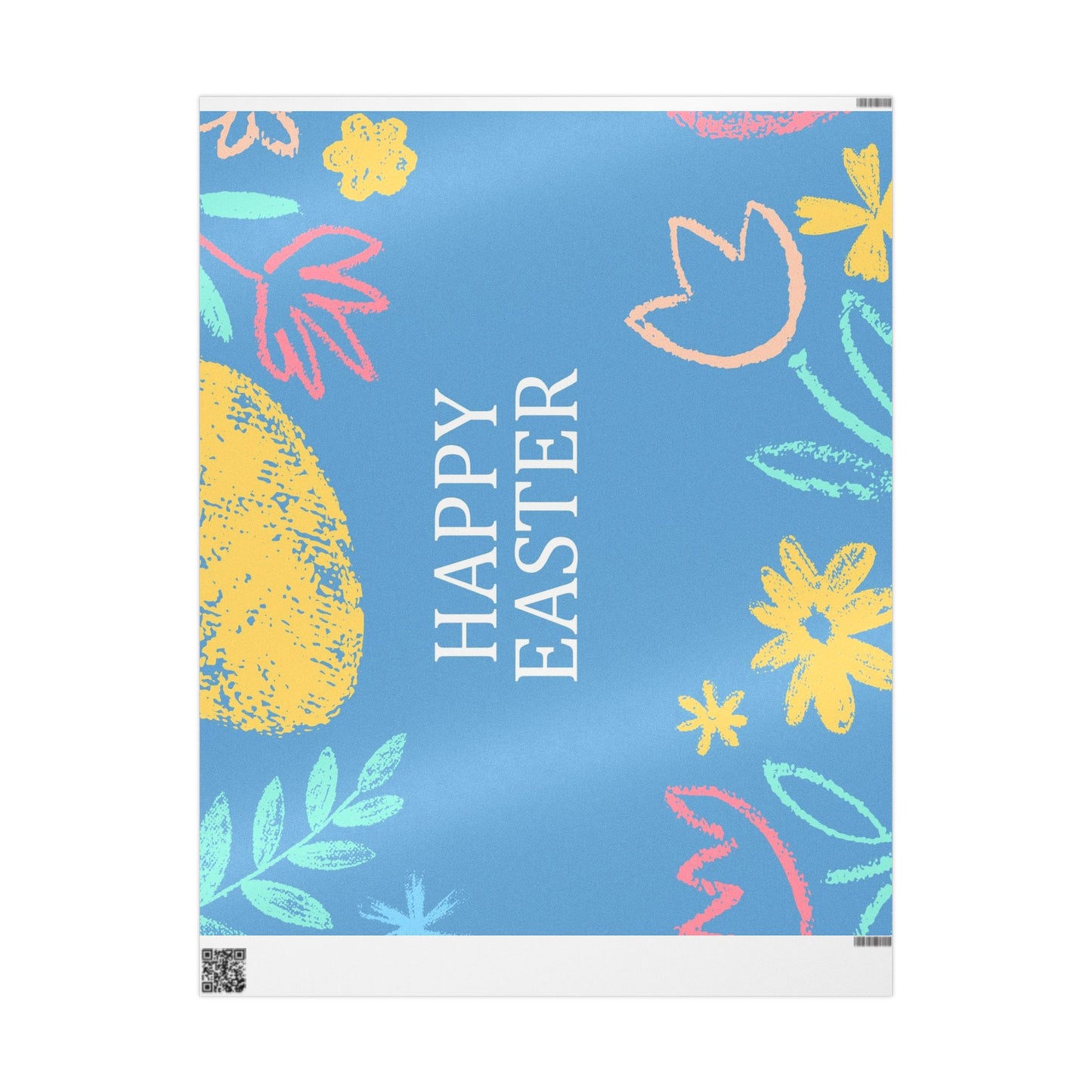 Easter Eggs & Chicks Wrapping Paper Roll — Cute Blue Holiday Gift Wrap