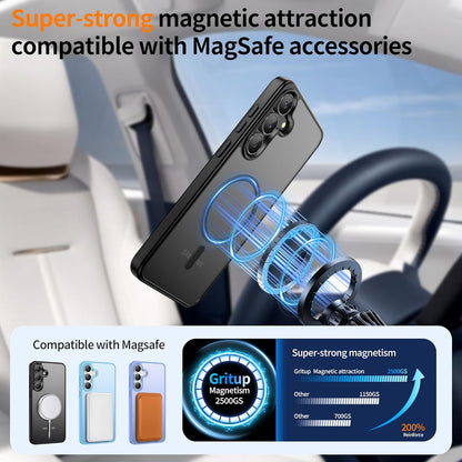 for Samsung Galaxy S24/S25 Case with 2 PCS Screen Protector (Compatible with Magsafe)(Military Grade Drop Protection) Slim Translucent Matte & Anti-Fingerprint Phone Cover for S24/S25,Black
