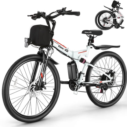 26" Folding Electric Bike for Adults, 750W Peak Motor 48V 7.8Ah Battery, 21 Speed Mountain Ebike, UL2849