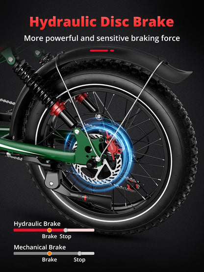 S8 Adults Electric Bike for Men 2000W Dual Motor Bicycle 48V 25AH Battery 20" Ebike Electric E Bikes Mountain Moped Ebikes