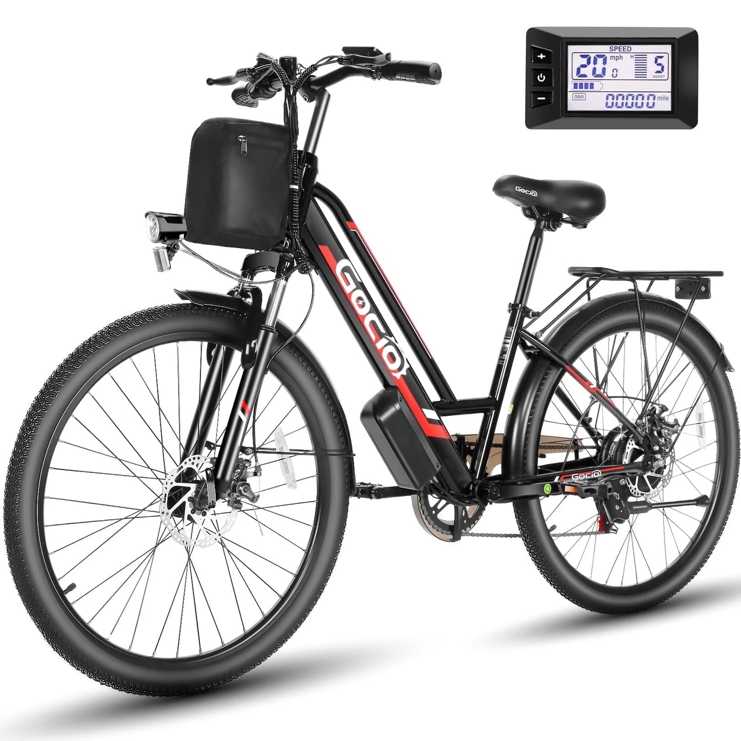 UL2849 Certified 26" Electric Bike for Adults, 750W Peak Motor, 48V 7.8Ah Battery, 19.8 Mph 7-Speed Commuter Ebike with Disc Brakes